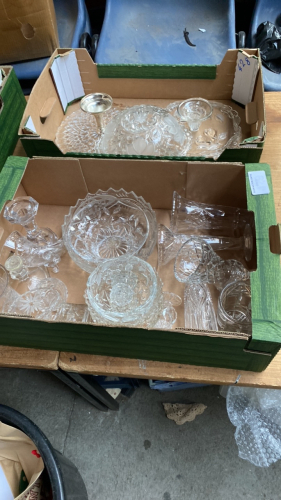 2 BOXES GLASSWARE & CRYSTAL