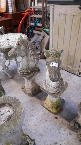 PAIR HORSE GARDEN ORNAMENTS