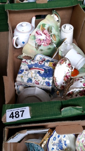 BOX ASSORTED CHINA- ROYAL ALBERT ROYAL WINTON ETC
