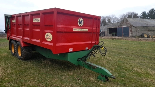 12T Marshall Trailer, Silage Sides, Hyd Door C/W Flotation Tyres