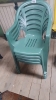 4 GREEN PLASTIC CHAIRS