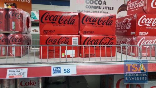 4 No. 12x330ml Packs Coca Cola Zero Sugar