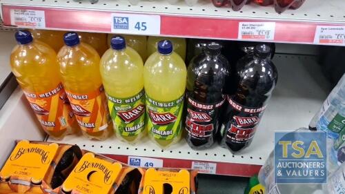 24 No. 2 Litre Bottles Barr Orangeade, Limeade and Xtra Cola