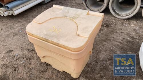 Yellow Plastic Grit Box Containing Quantity of Roofing