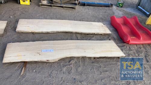 2 SPALTED BEECH SLABS 2200 X 600 X 50