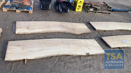 2 SPALTED BEECH SLABS 2200 X 600 X 50