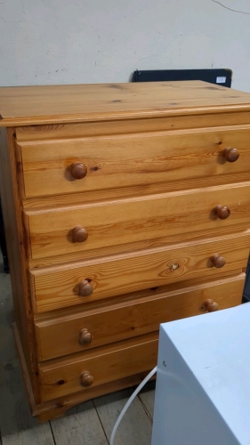 5 DRAWER PINE CHEST