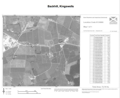 2.27 ha (-0.42 rough grazing) Hectares: 5.61 (-1.04 rough grazing) - Payable 4.57 Acres: NOT TO SUPPORT BASIC PAYMENT SCHEME BACKHILL KINGWELLS