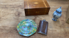 BOX-WORK BOX HIP FLASK PLATE & VASE