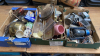 3 BOXES BRASS CHINA LAMPS ETC