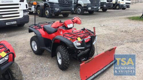 HONDA FOREMAN , C/W SNOW PLOUGH , PLUS VAT