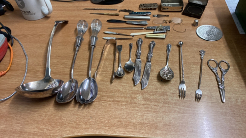 BOX SILVER PLATED ITEMS