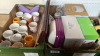 2 BOXES-MUGS PICTURES ORNAMENTS LIGHTS ETC
