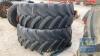 2 X 600/65 R38 TYRES - REMOVED TUBELESS