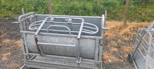 SHEEP TURNOVER CRATE WITH WORKING WHEELS. Location of Items: QUOYBRAE