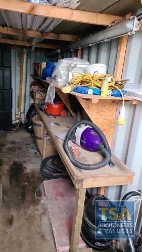 Remaining Contents of Container Including Futon Worklights,