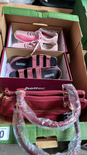 BOX-HANDBAG & 2 PAIRS HOTTER SHOES SIZE 4.5