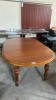 MAHOGANY EXTENDING TABLE & LEAF- WINDER IN OFFICE