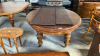 MAHOGANY WIND OUT TABLE C/W 2 LEAVES-WINDER IN OFFICE