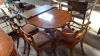 YEW WOOD TABLE & 6 CHAIRS