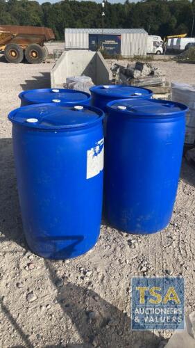 LARGE BLUE ALKETHENE BARRELS X 4