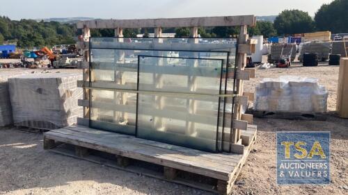 TIMBER GLASS STILLAGE C/W PANELS 1M X 1.1, 1.9 X 1.11, 2M X 1.124