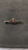 BOX BROOCHES & CUFFLINK - SOME SILVER, ONE GOLD