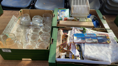 3 BOXES GLASS & KITCHEN WARE ETC