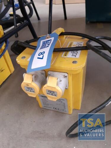 Draper 3.3kVA 230V Portable Site Transformer - Two Outlet