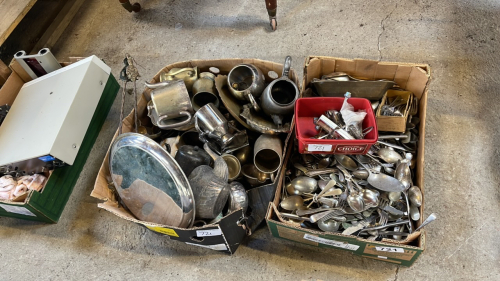 3 BOXES ASSORTED EP WARE & CUTLERY ETC