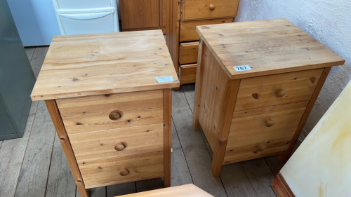 2 PINE BEDSIDE CABINETS