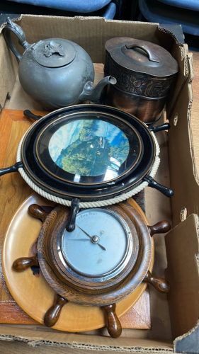 BOX BAROMETER PICTURES & METAL WARE