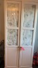 1 Ikea display cabinet - white c/w wooden shelves
