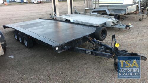 BRIAN JAMES TILT BED CAR TRAILER C/W LED LIGHTS & RAMPS