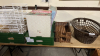 3 LOTS RACKS BASKET BOXES ETC