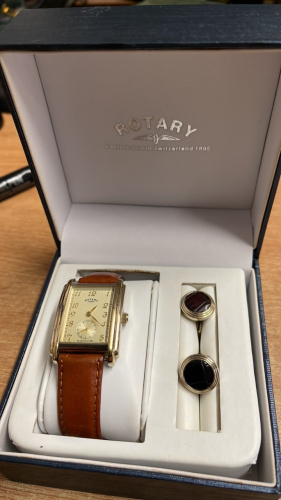 GENTS BOXED ROTARY WATCH & CUFF LINKS