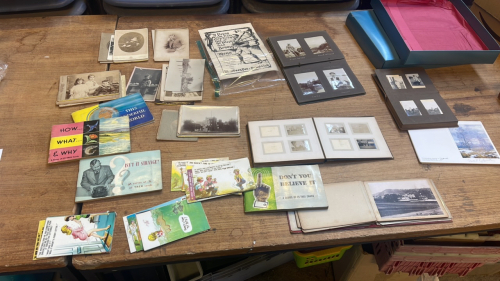 BOX POST CARDS, PHOTO ALBUMS, CIGARETTE CARDS