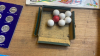 BOX SNOOKER BALLS, COINS, RECORD - 5