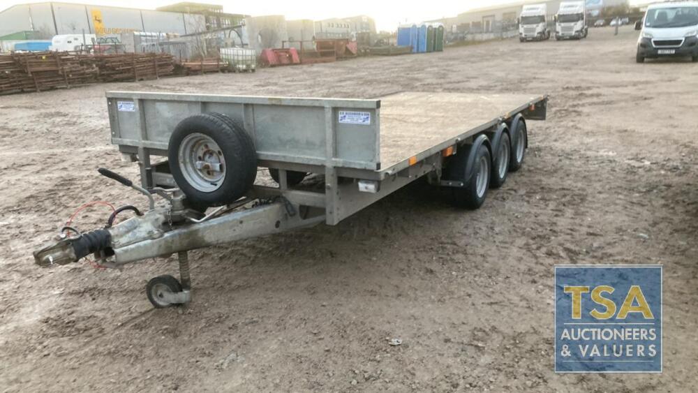 Ifor Williams Tr Axle Lm166g3 Flatbed Trailer Cw Spare Wheel