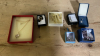 BOX EARRINGS, NECKLACE, BROOCHES