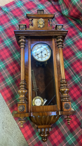 WALL CLOCK- DAMAGED-PARTS WOOD MISSING