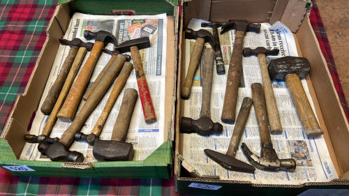 2 BOXES ASSORTED HAMMERS