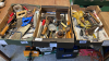 3 BOXES HAND DRILLS SAWS SICKLE ETC