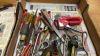 3 BOXES ASSORTED TOOLS CROW BARS ETC - 6