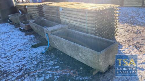 3 X CONCRETE WATER TROUGHS 55 GALLON + MINERAL FEEDER