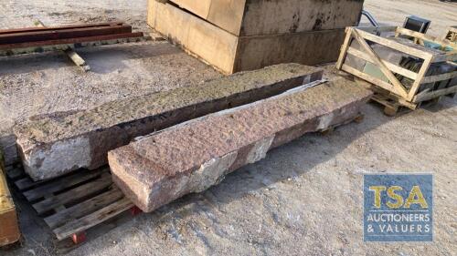 2 RED GRANITE LINTELS