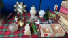 2 BOXES LAMPS CLOCK CUTLERY & MISC