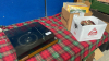 RECORD PLAYER & 2 BOXES RECORDS