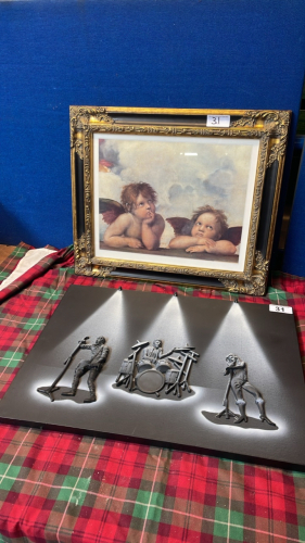 2 PICTURES- BAND & 2 CHERUBS