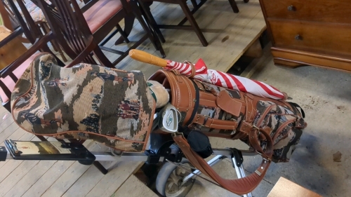 GOLF BAG CLUBS & TROLLEY